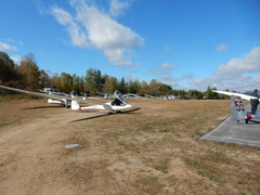 Line up for tow at Lake Placid Airport