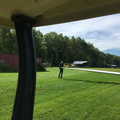 Pulling Glider Along Runway With Golf Cart